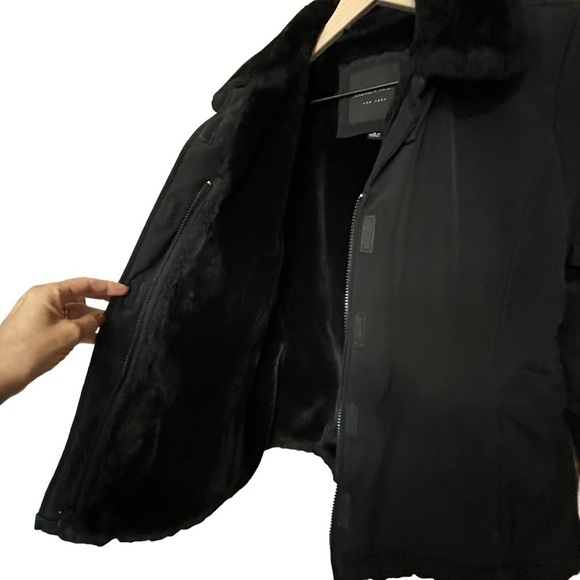 Andrew Marc THERMOLITE Faux Fur Lined Jacket Coat. Black Size S #1117 - Picture 6 of 8